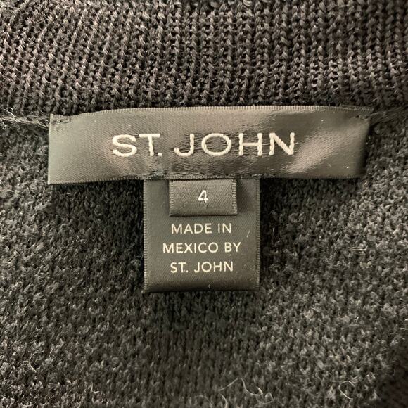ST. JOHN Size 4 Black Cotton Blend Cropped Below Knee Outfits - Picture 10 of 12
